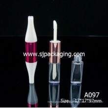 4ml double tubes lip gloss tubes packaging two colors mascara tube empty lip gloss case lip gloss container